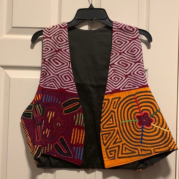 My Name is Panama Wearable Art Panama Mola Handmade Vest O/S - Picture 1 of 7